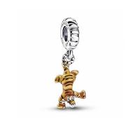 Pandora Disney Tigger sterling silver dangle with transparent orange enamel