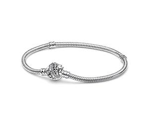 Pandora Disney Tinkerbell snake chain sterling silver bracelet with clear cubic zirconia, 18