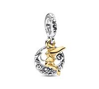 Pandora Disney Tinkerbell sterling silver and 14k gold-plated dangle with clear cubic zirconia