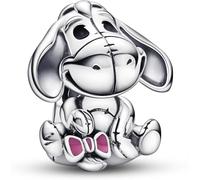 Pandora Disney Eyore sterling silver charm with pink and black enamel