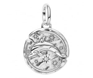 PANDORA Dolphin Locket Charm Sterling Silver with Cubic Zirconia Moments and ME 794807C01