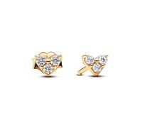 Pandora Earrings Heart and Triple Gem Stud Earrings 263003C01