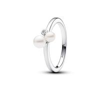Pandora Duo Treated Freshwater Cultured Pearls Silver Ring - 54 Pandora Ring