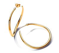 Pandora Earrings 42mm Open Hoop Earrings Organic Shape 263299C00