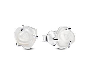 Pandora Earrings Blooming White Rose Stud Earrings 293209C01