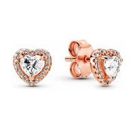 Pandora Earrings Embossed Shiny Heart Stud Earrings 288427C01
