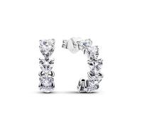 Pandora Earrings For Women Sterling Silver 925 293657C01, One size, Sterling Silver, Cubic Zirconia