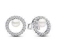Pandora Treated Freshwater Cultured Pearl & Pavé Halo Stud Earrings