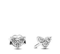 Pandora Earrings Heart Button Earrings with Triple Gem 293003C01