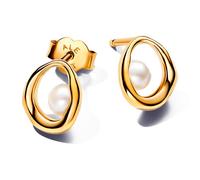 Pandora Earrings Organic Oval Shaped Stud Earrings with Freshwater Cultured Pearl 263295C01