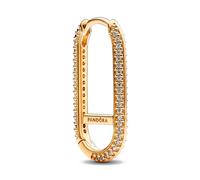 Pandora ME 14k gold-plated large hoop link earring with clear cubic zirconia