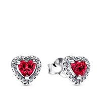 Pandora Earrings Red Raised Heart Stud Earrings 298427C04