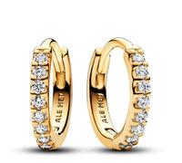 Pandora Earrings Shiny Hug Hoop Earrings with 14k Gold Coating 263015C01