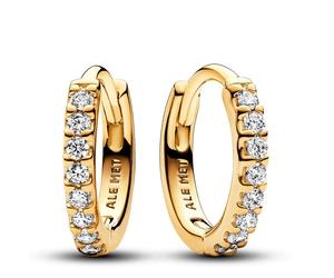 Pandora Earrings Shiny Hug Hoop Earrings with 14k Gold Coating 263015C01