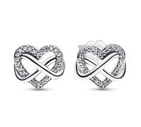 Pandora Sparkling Infinity Heart Stud Earrings