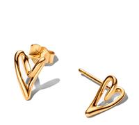 Pandora Earrings Small Heart Stud Earrings, Organic Shape 264393C00