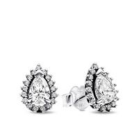 Pandora Earrings Sparkling Halo Stud Earrings, Pear Cut 292834C01