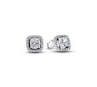 Pandora Earrings Sparkling Square Halo Stud Earrings 293551C02