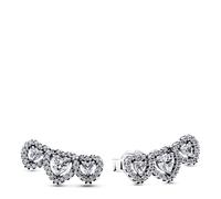 Pandora Silver Halo Heart Trilogy Stud Earrings