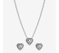 PANDORA Elevated Heart Jewellery Set 398425C01-45 & 298427C01