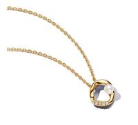 Pandora Essence 14k gold-plated necklaces with white treated freshwater cultured pearls, 45