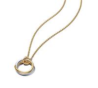 Pandora Essence 363882C00-45 Organic Shaped Bicolour Pendant Necklace 14 Carat Gold-Plated Sterling Silver Size: 45 cm, 45cm, Sterling Silver, No Gemstone