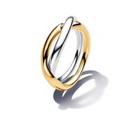 Pandora Essence Sterling silver and 14k gold-plated entwined rings, 54