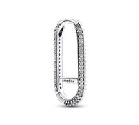 Pandora ME sterling silver large hoop link earring with clear cubic zirconia