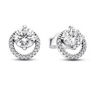 Pandora Timeless Sterling silver stud earrings with clear cubic zirconia