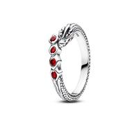 Pandora Game of Thrones House of the Dragon sterling silver ring with salsa red crystal, 52