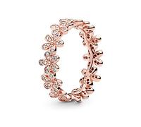 Pandora Garden Daisy 14k rose gold-plated ring with clear cubic zirconia, 60