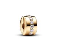 Pandora Gold Clear Sparkling Row Clip Charm