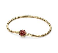 Pandora Gold Disney Beauty and the Beast Enchanted Rose Snake Chain - 16cm