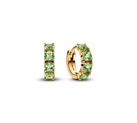 Pandora Gold Green Crystal Hoop Earrings