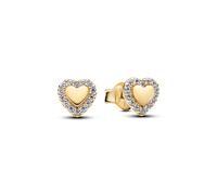 Pandora Gold Heart Halo Stud Earrings