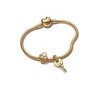 Pandora Gold Key & Heart Padlock Bracelet Set - Gold