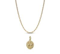Pandora Gold Lion Medallion Elongated Link Necklace Set - Gold
