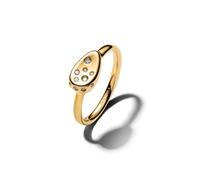 Pandora Gold Medium Stone-Set Oval Signet Ring - 50