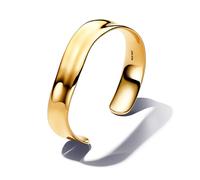 Pandora Gold Organically Shaped Broad Open Bangle - 19cm