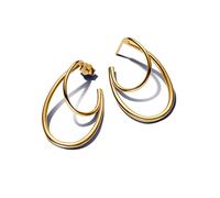 Pandora Gold Organically Shaped Double Hoop Earrings