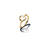 Pandora Gold Organically Shaped Pavé Circle & Treated Freshwater Cultured Pearl Ring - 52