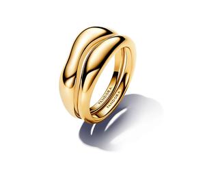 Pandora Gold Organically Shaped Stacking Rings - 52