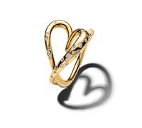 Pandora Gold Organically Shaped Stone-Set Heart Ring - 52