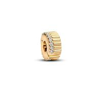 PANDORA Gold Ribbed Clip Charm 764078C01