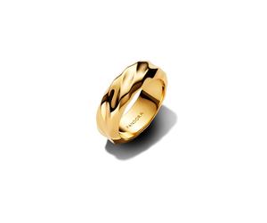 Pandora Gold Rippled Wide Band Ring - 52
