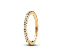 Pandora Timeless 14k Gold-plated ring with clear cubic zirconia, 54