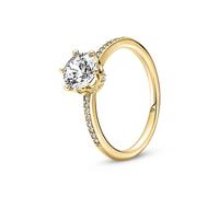 Pandora Gold Sparkling Crown Solitaire Ring - 52