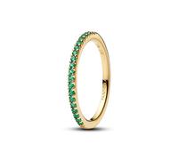 Pandora Gold Sparkling Green Half-Eternity Band Ring - 54