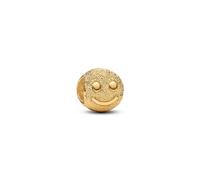 Pandora Gold Textured Happy Face Mini Charm