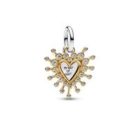 Pandora Gold Two Tone Radiant Heart Double Dangle Charm